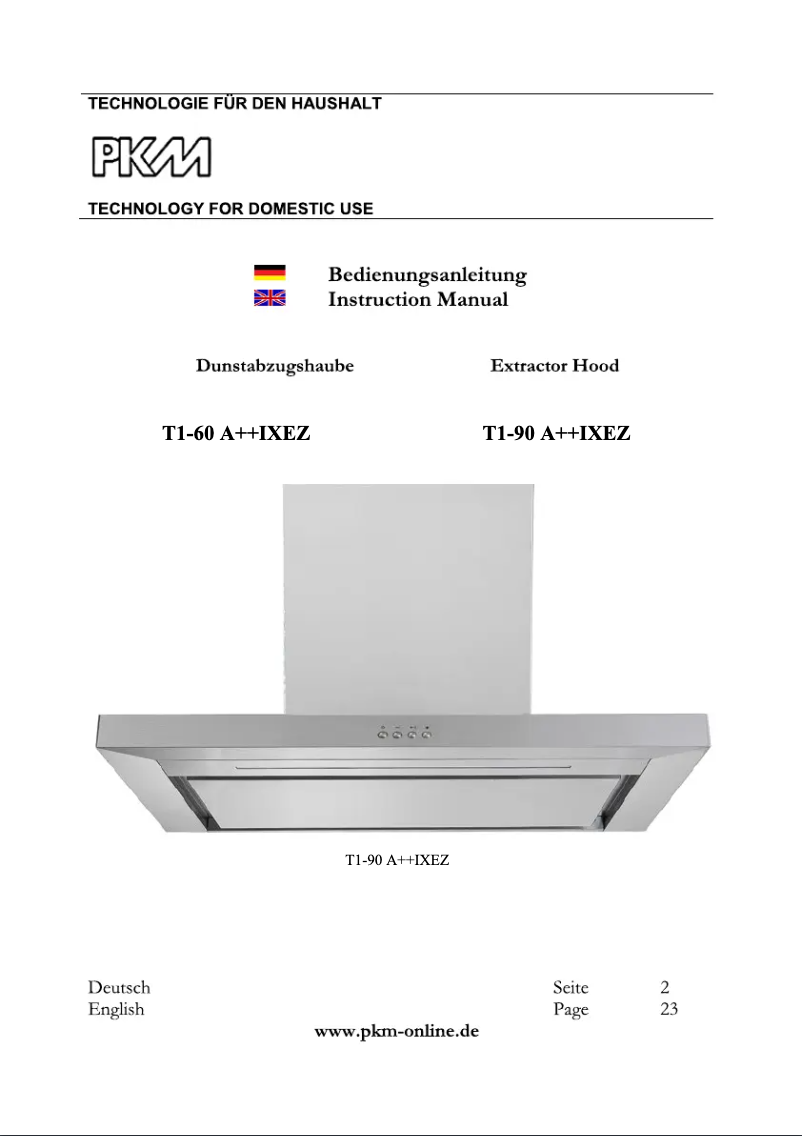 Image de la première page du manuel de l'appareil T1-60A++IXEZ