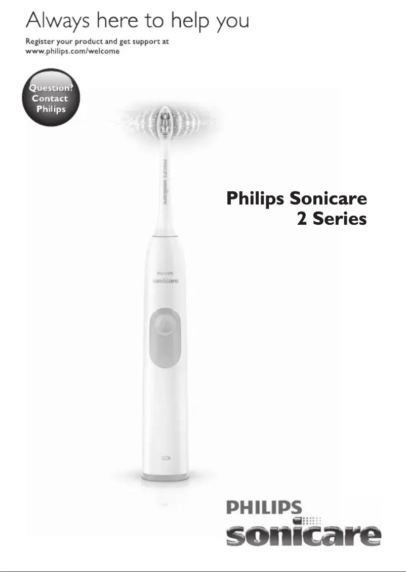 Image de la première page du manuel de l'appareil Sonicare 2 Series plaque control HX6251