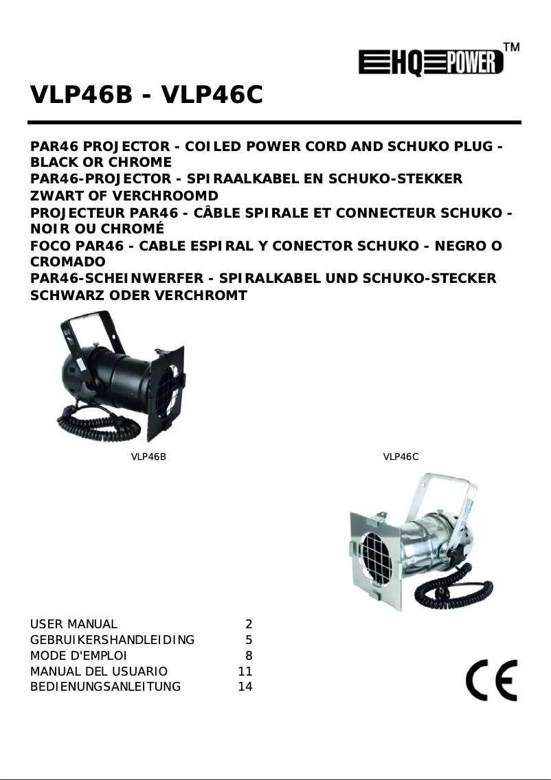 Page n°1 - Manuel utilisateur HQ Power VLP46C