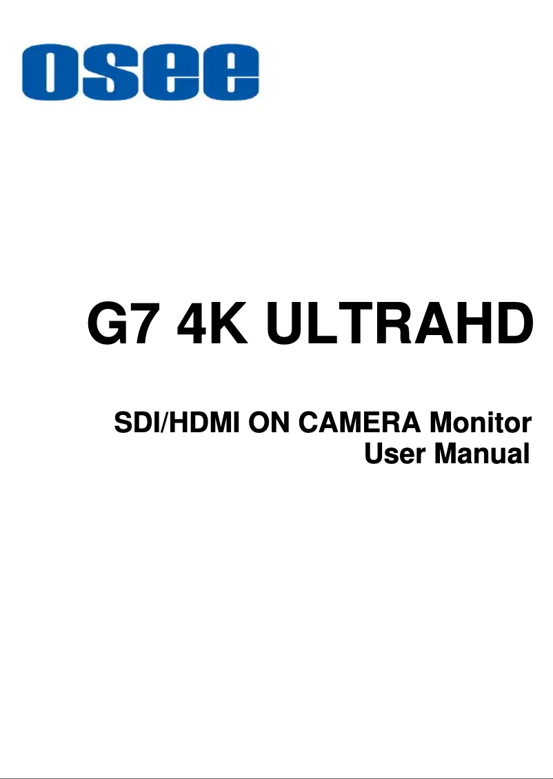 Page n°1 - Manuel utilisateur OSEE G7