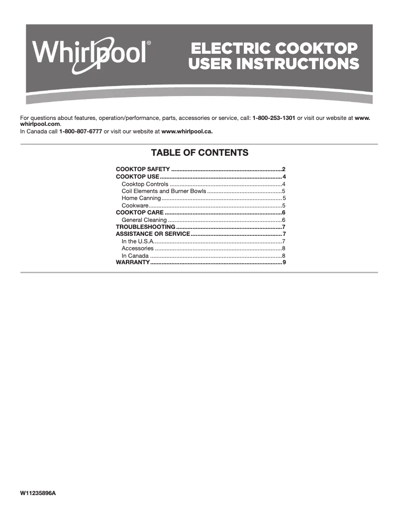 Image de la première page du manuel de l'appareil WCC31430AB