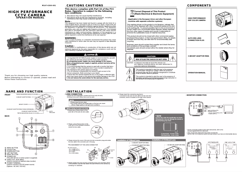 Page n°1 - Manuel utilisateur KT&C KPC-DN6360NU