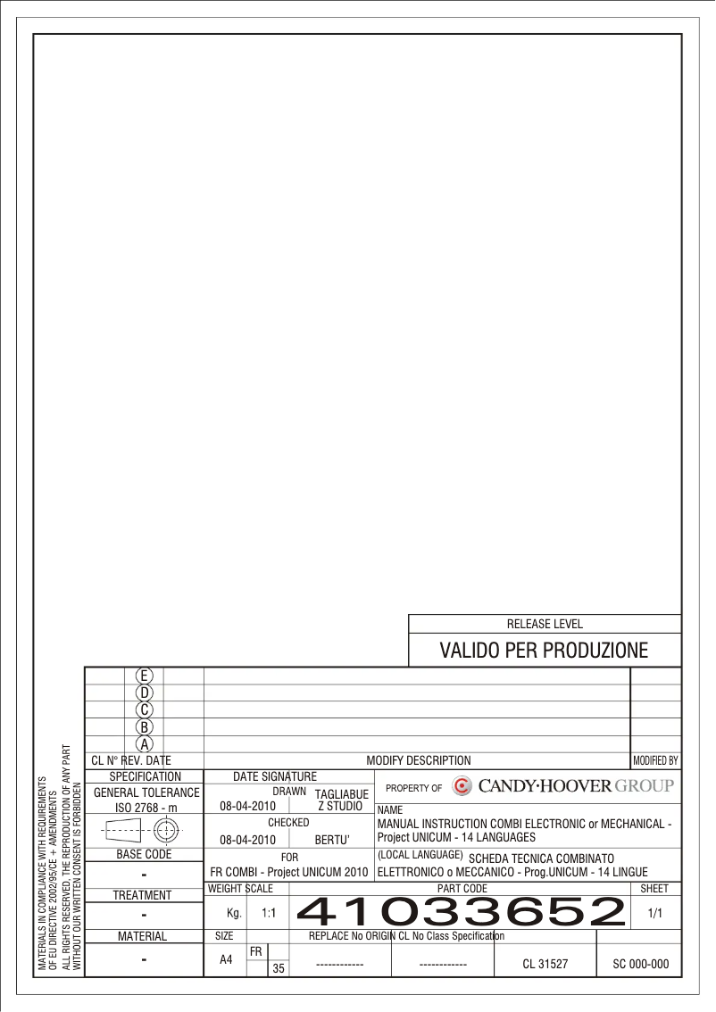 Image de la première page du manuel de l'appareil HSC 182 AE