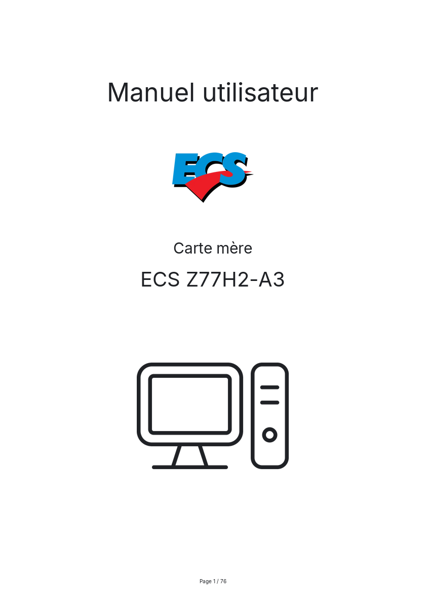 Image de la première page du manuel de l'appareil Z77H2-A3