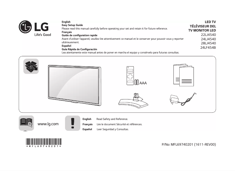 Imagen de la primera página del manual del dispositivo LJ4540