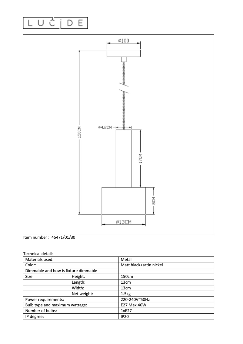 First page image of the manual for Teun