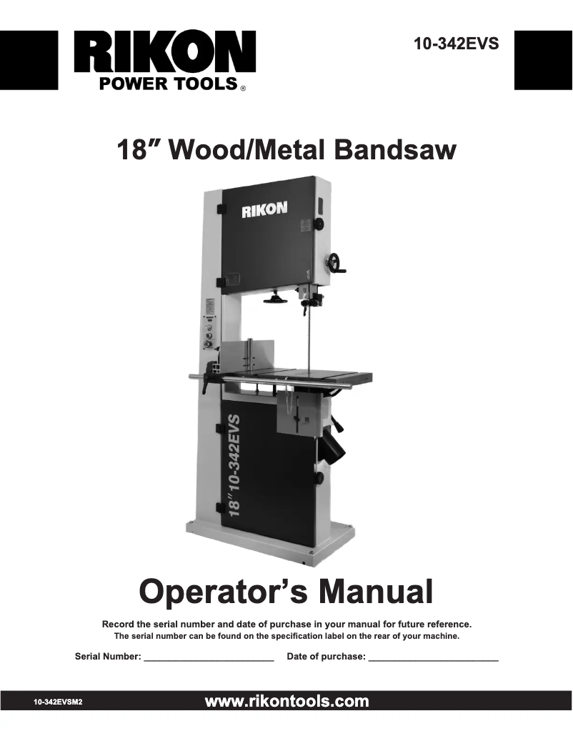 Página 1 del manual Manual de usuario RIKON 10-342EVS