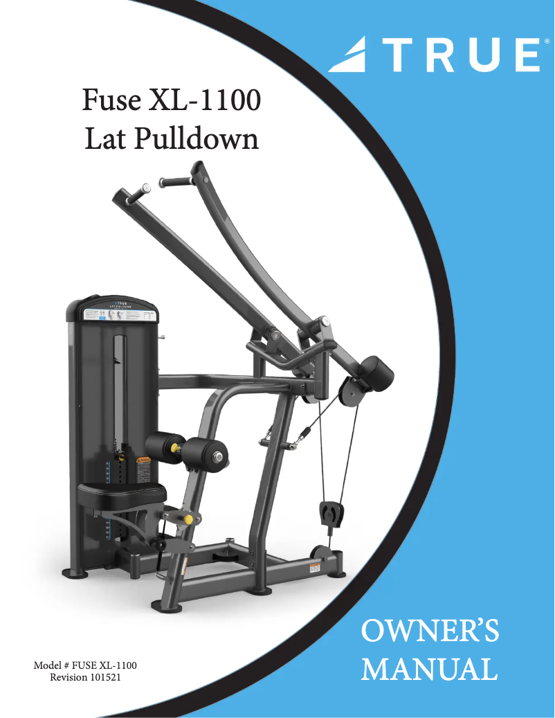 Page 1 de la notice Manuel utilisateur True XL-1100