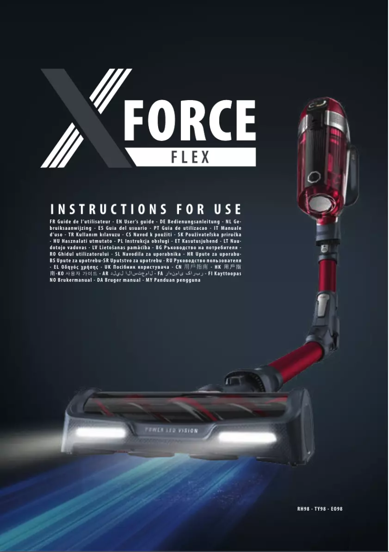 Página 1 del manual Instrucciones de seguridad Rowenta X-Force Flex 11.60 RH9829
