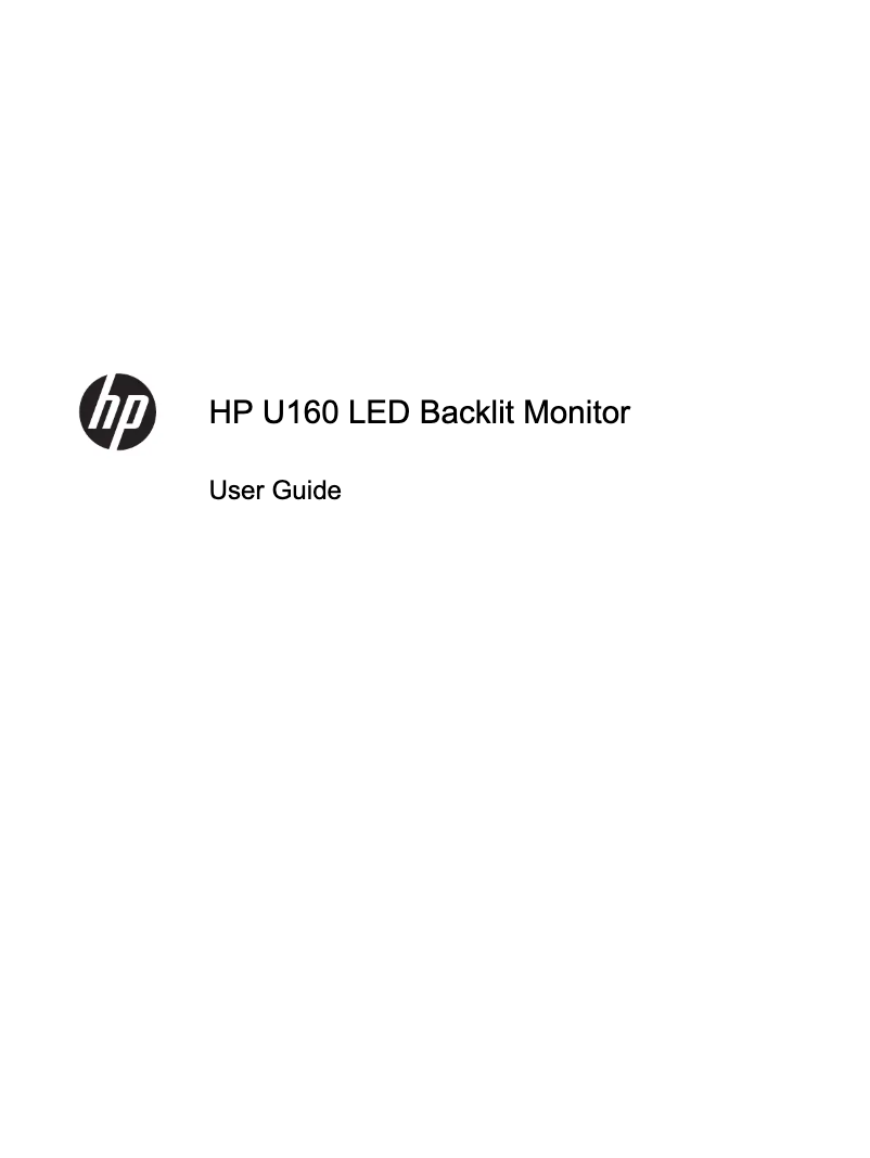 Image de la première page du manuel de l'appareil U160