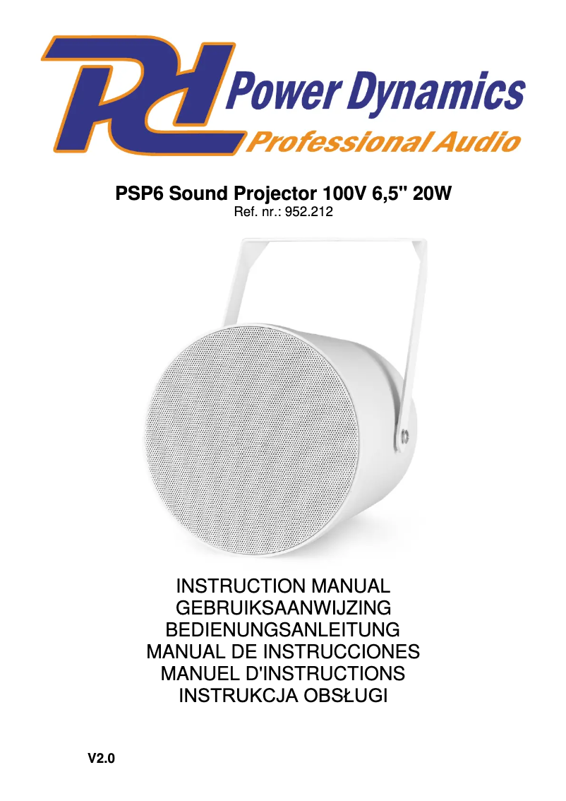 Page 1 de la notice Manuel utilisateur Power Dynamics PSP6