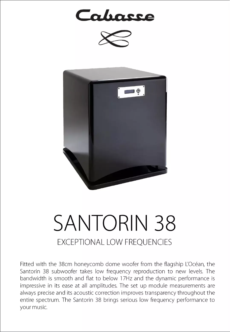 Página 1 del manual Ficha técnica Cabasse Santorin 38