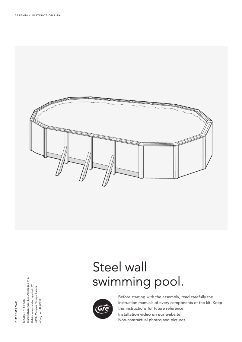 Page 1 de la notice Manuel utilisateur Gre KITPROV508