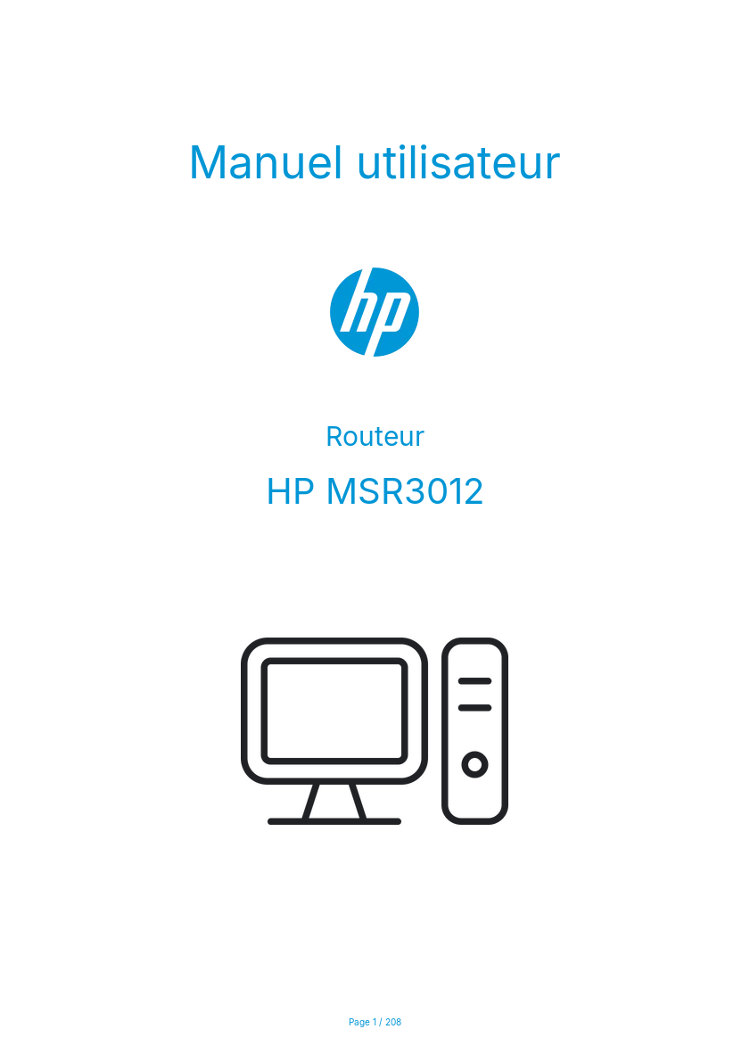 Image de la première page du manuel de l'appareil MSR3012