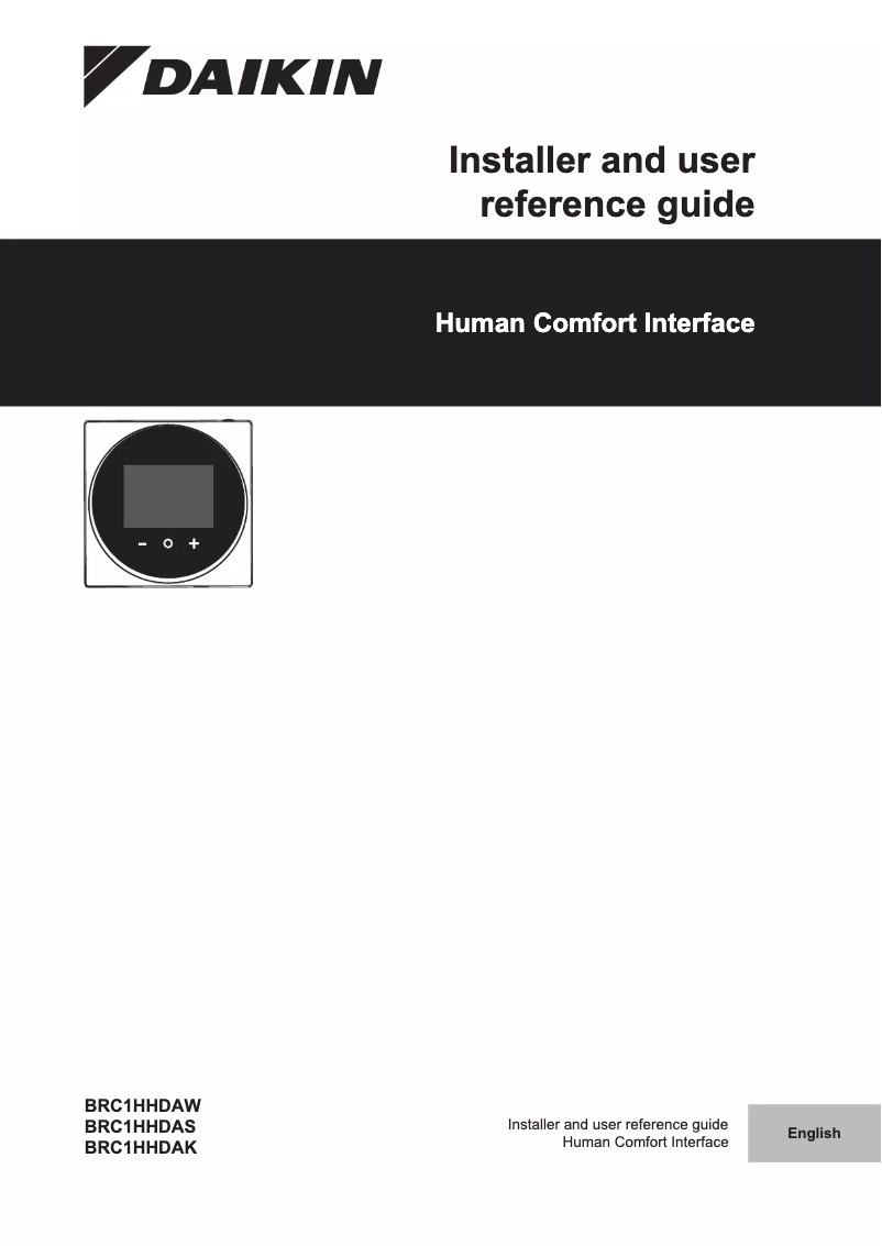 Image de la première page du manuel de l'appareil BRC1HHDAS