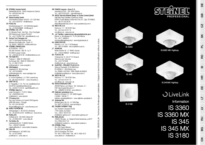 Page 1 de la notice Manuel utilisateur Steinel IS 3360