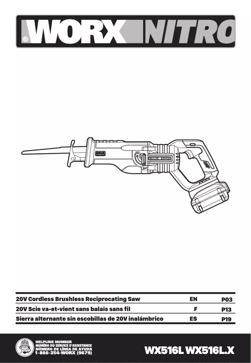 Page n°1 - Manuel utilisateur Worx WX516L.9