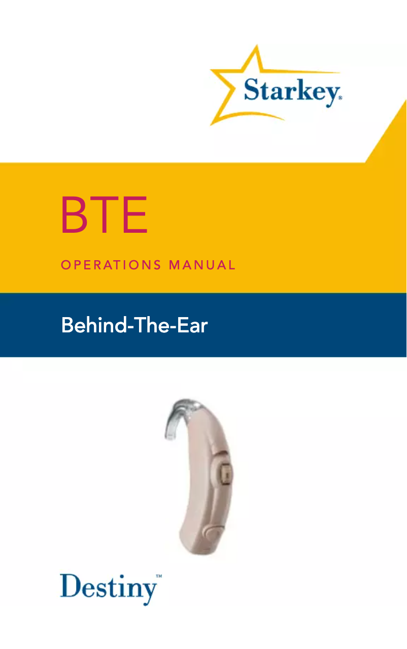 Image de la première page du manuel de l'appareil Destiny BTE