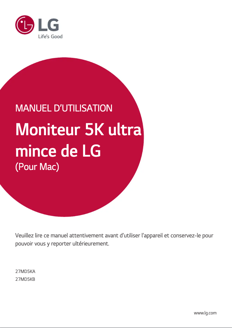 Página 1 del manual Manual de usuario LG 27MD5KB
