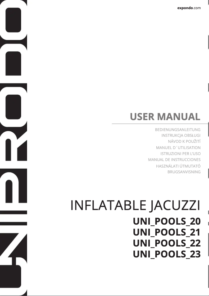 Page 1 de la notice Manuel utilisateur Uniprodo UNI_POOLS_21