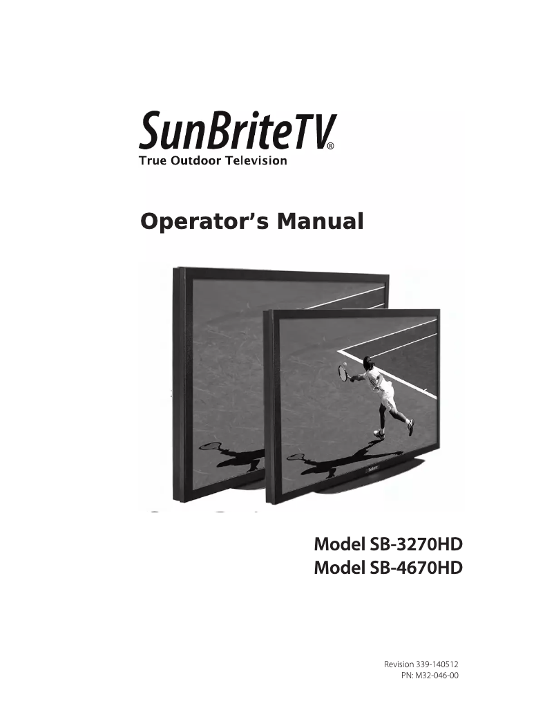 Page n°1 - Manuel utilisateur SunBriteTV SB-4670HD