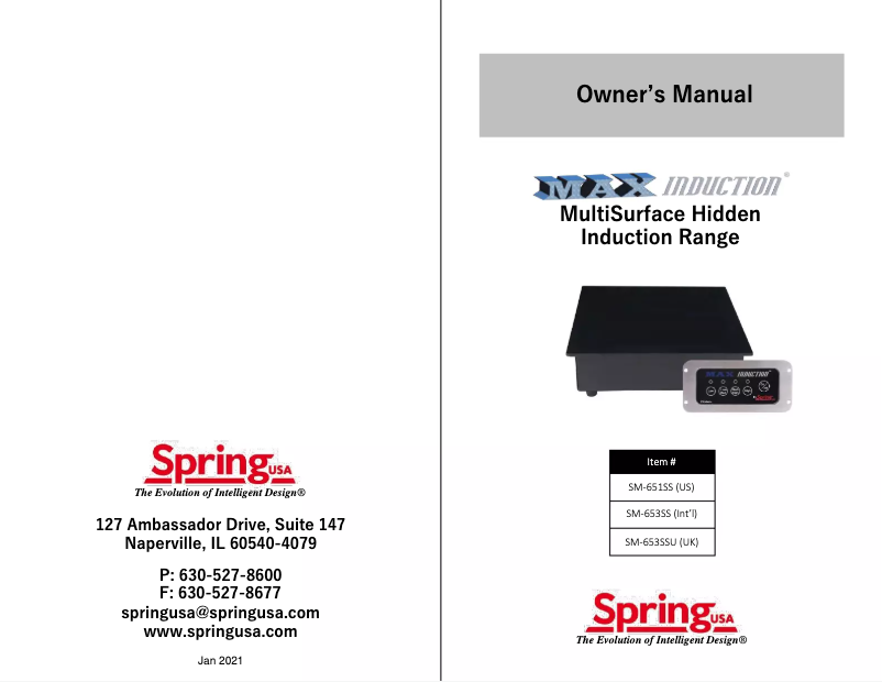 Page n°1 - Manuel utilisateur Spring USA SRC-651SS
