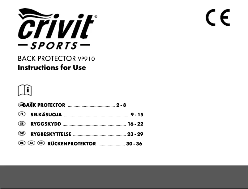 Page n°1 - Manuel utilisateur Crivit VP910