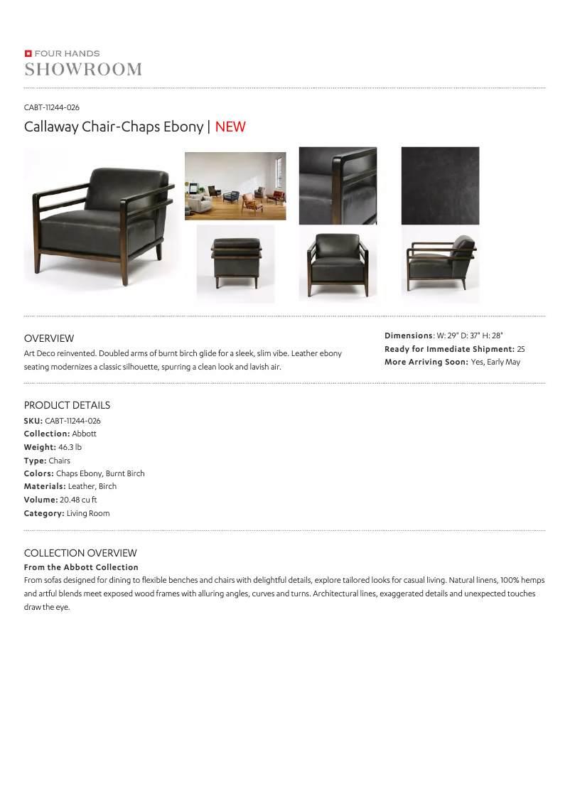 Page 1 de la notice Manuel utilisateur Four Hands CABT-11244-026