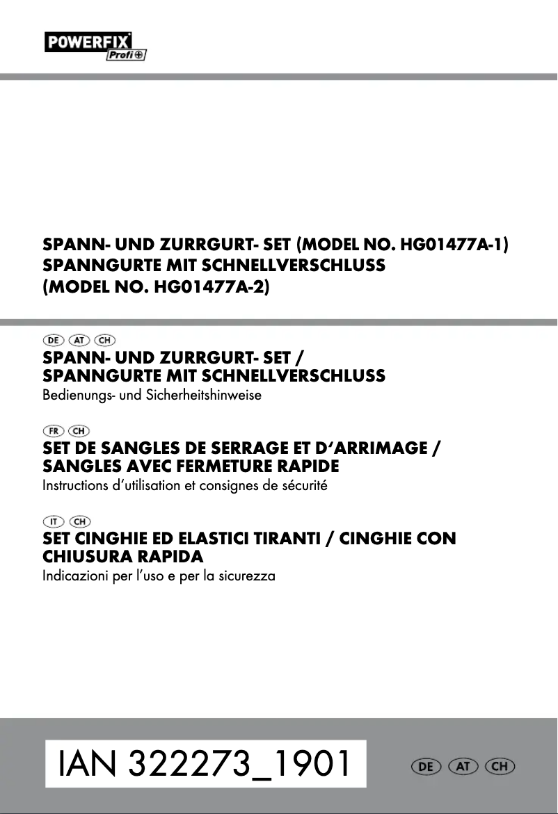 Page 1 de la notice Manuel utilisateur Powerfix HG01477A