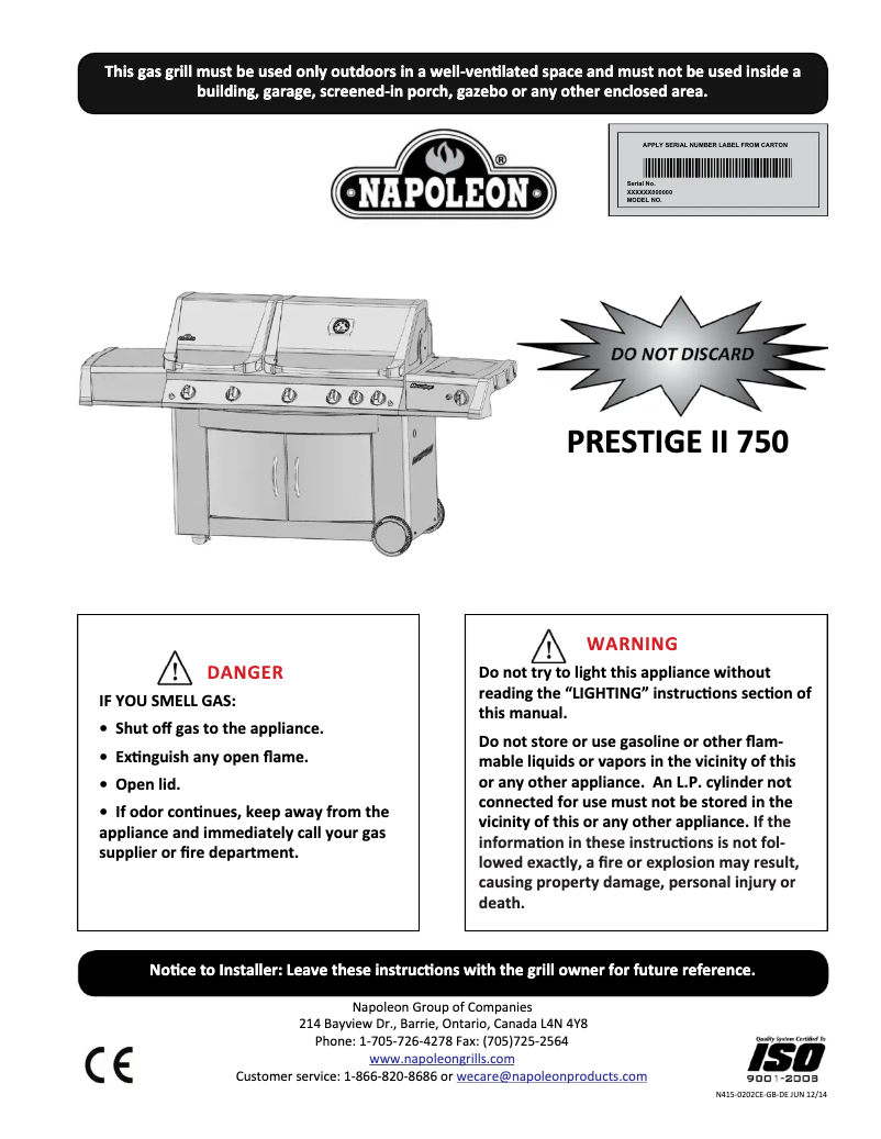 Image de la première page du manuel de l'appareil PT750RSIB Prestige II