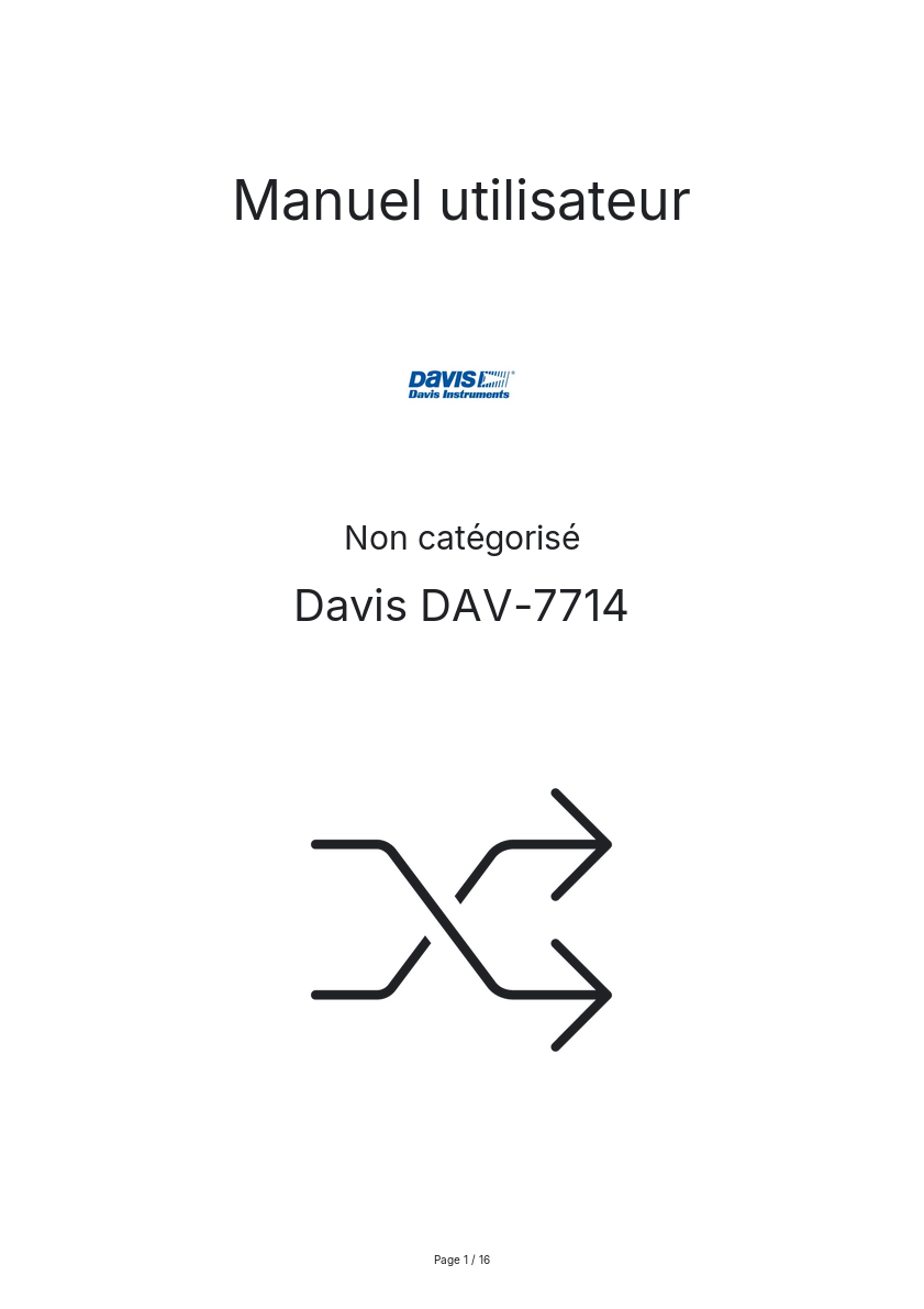 Image de la première page du manuel de l'appareil DAV-7714