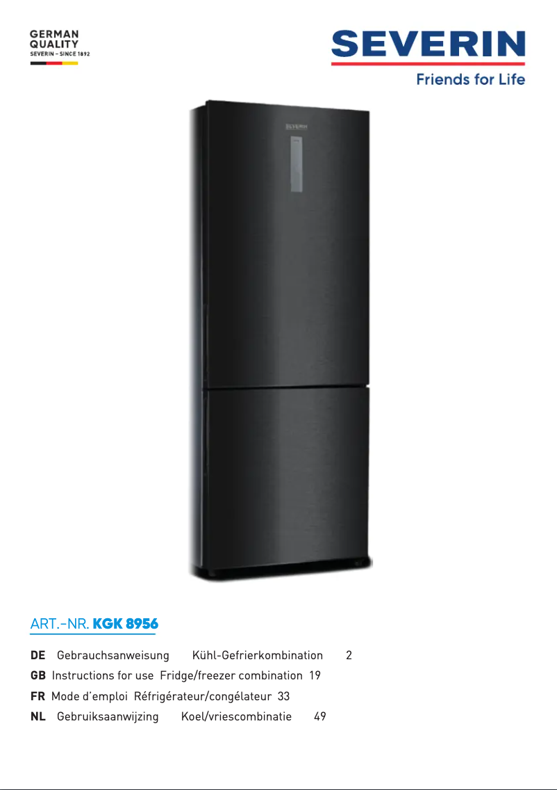 Página 1 del manual Manual de usuario Severin KGK 8956