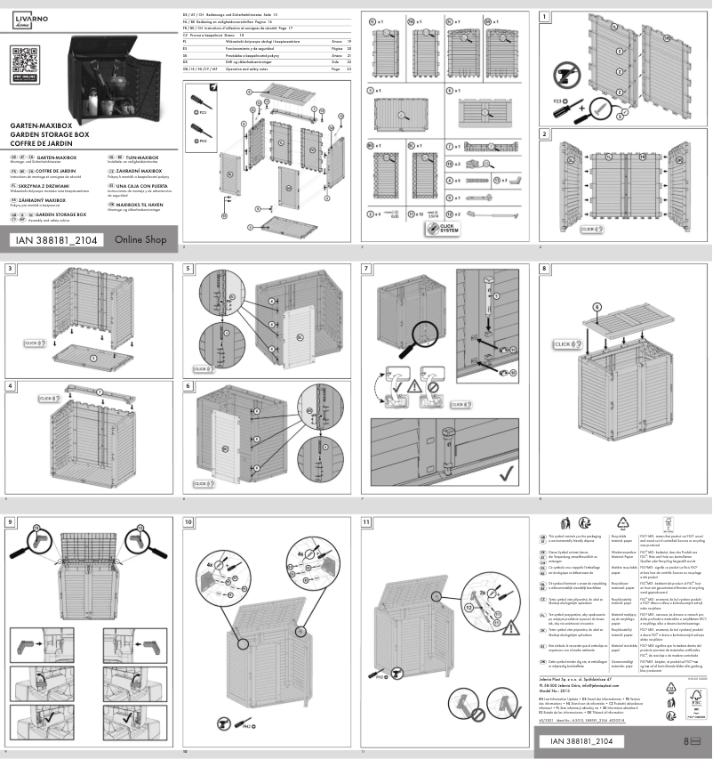 Page 1 de la notice Manuel utilisateur Livarno Lux 2013