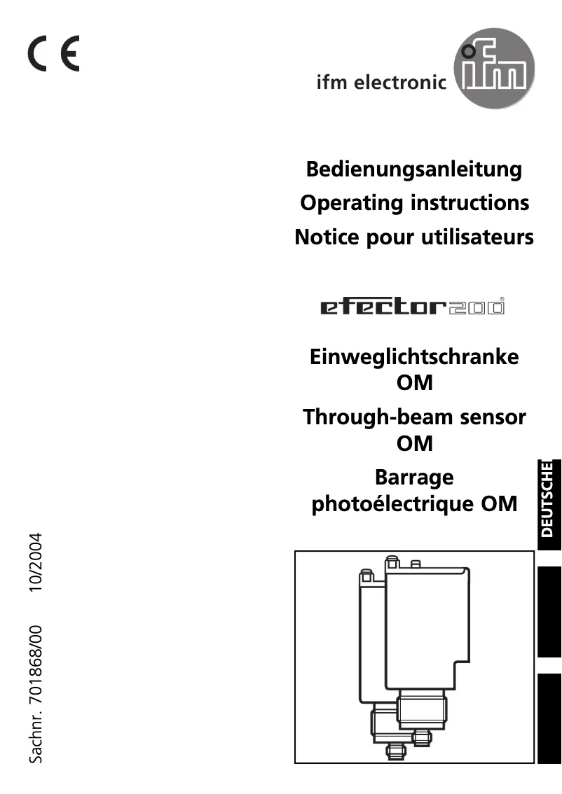 Page n°1 - Manuel utilisateur IFM OM5001