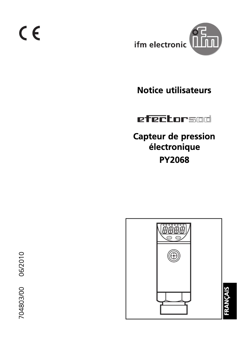 Page 1 de la notice Manuel utilisateur IFM PY2068