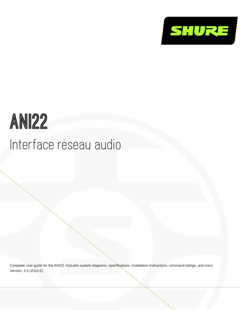 Image de la première page du manuel de l'appareil ANI22