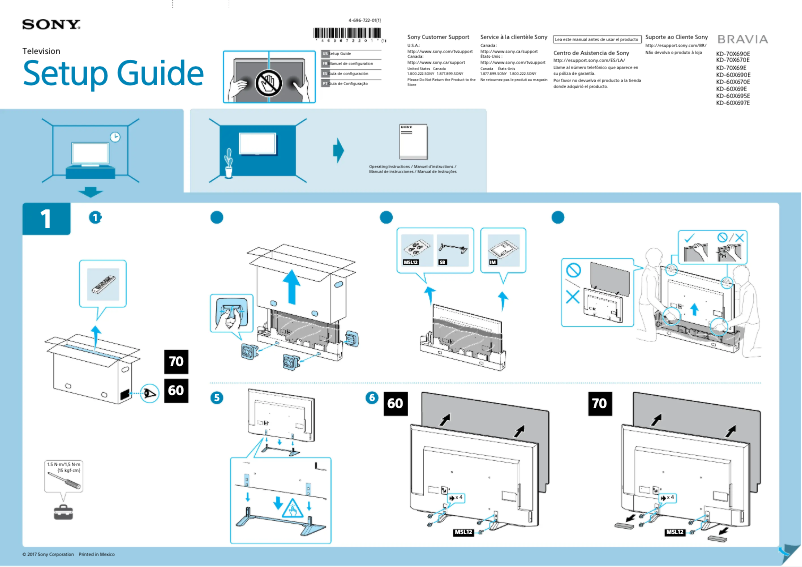 Page n°1 - Guide d'installation Sony KD-60X690E