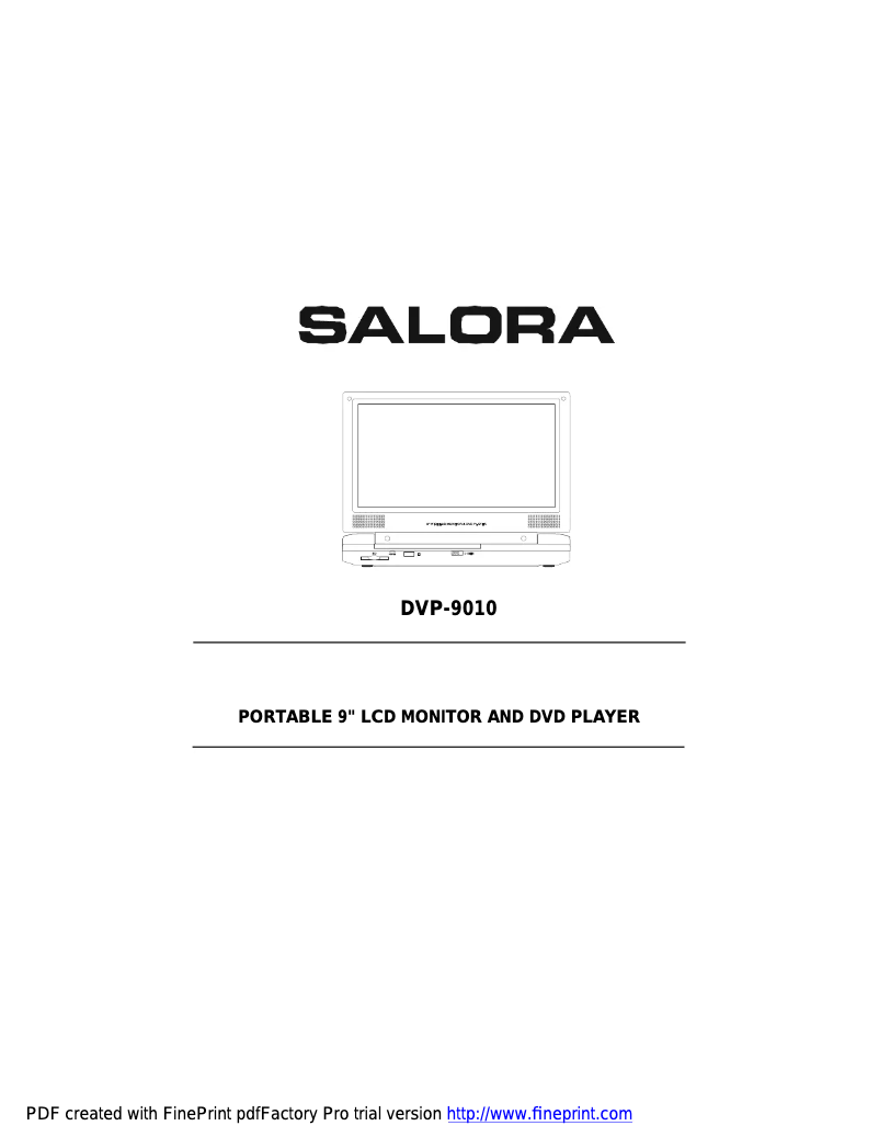 Image de la première page du manuel de l'appareil DVP9010