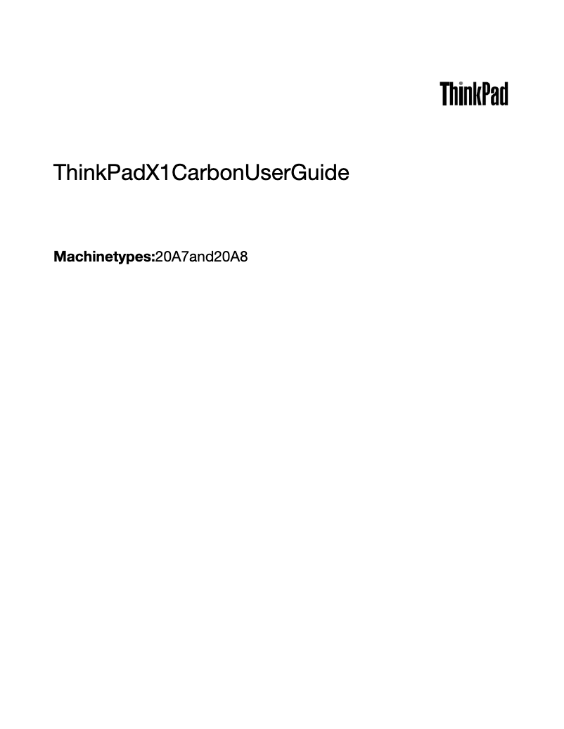 Image de la première page du manuel de l'appareil Thinkpad X1 Carbon G2