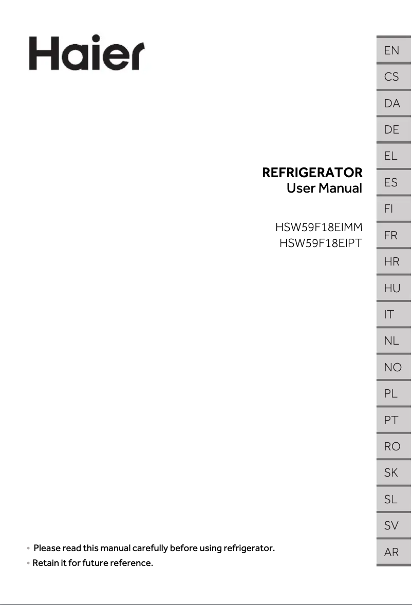 Page n°1 - Label énergétique Haier HSR5918DIMP