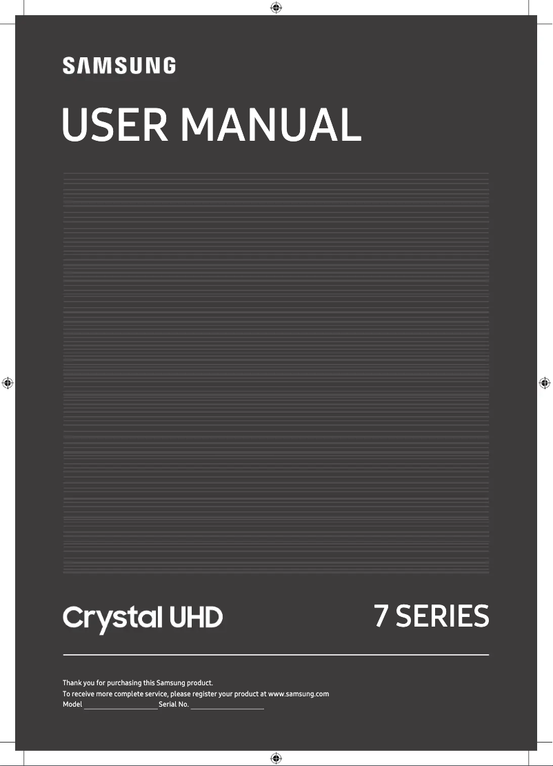 Page 1 de la notice Manuel utilisateur Samsung UE55TU7105K
