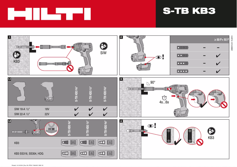 Page n°1 - Manuel utilisateur Hilti S-TB