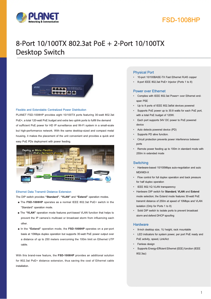 Image de la première page du manuel de l'appareil FSD-1008HP