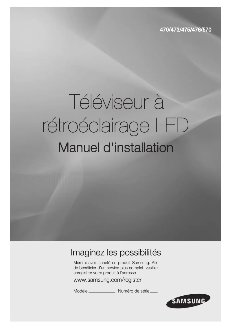Page n°1 - Manuel utilisateur Samsung HG32EA475RW