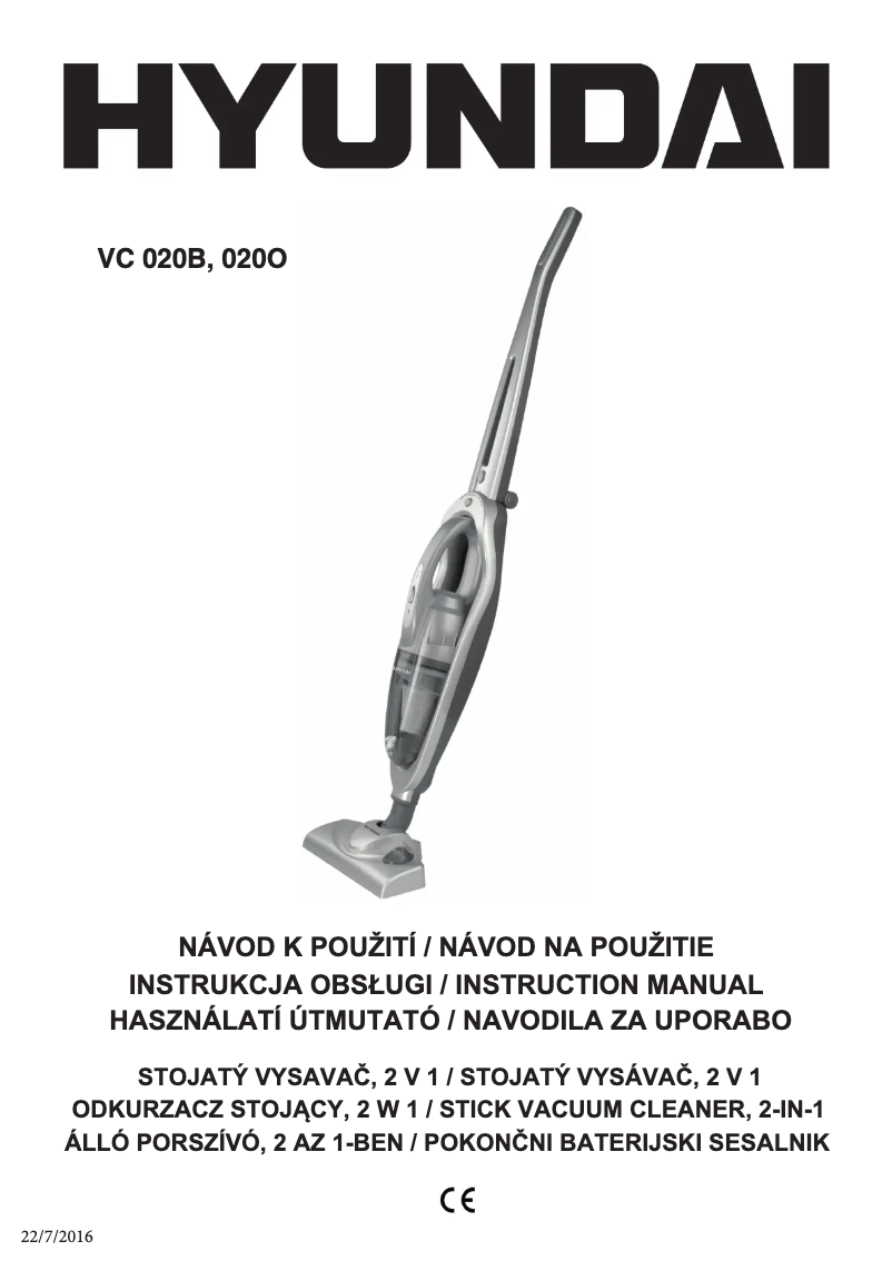 Page 1 de la notice Manuel utilisateur Hyundai VC 020O