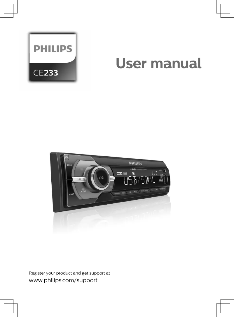 Page 1 de la notice Manuel utilisateur Philips CarStudio CE233