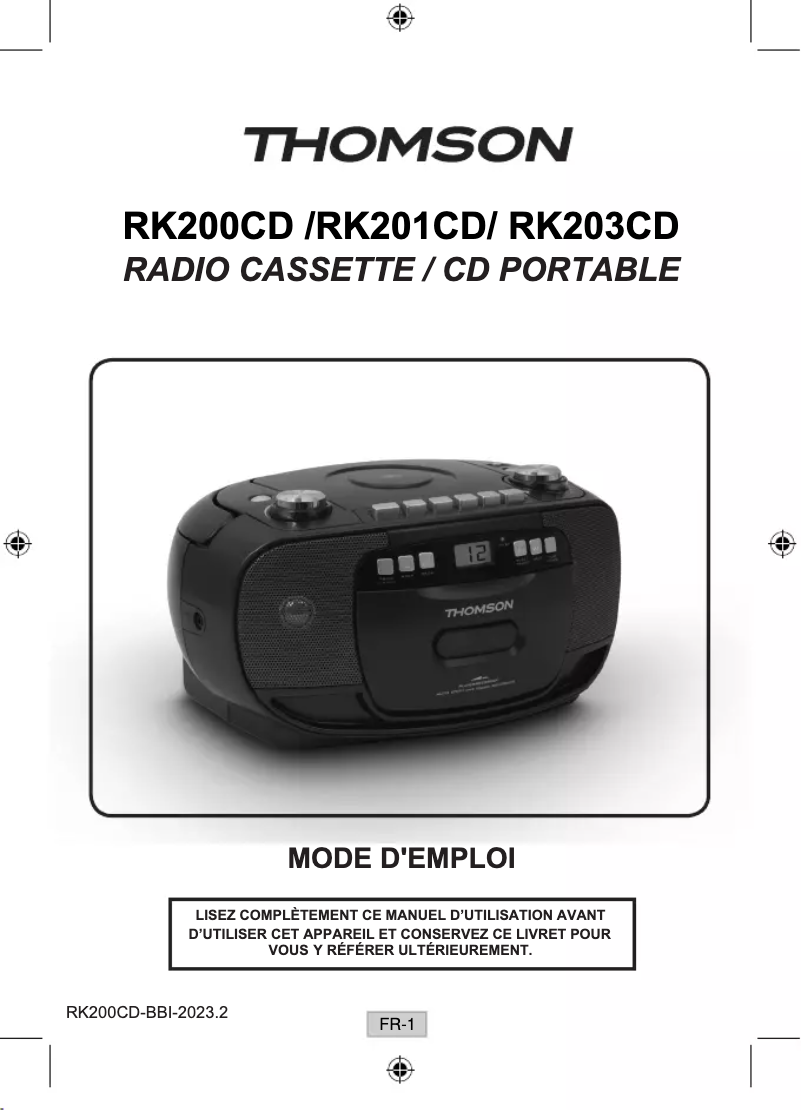 Page n°1 - Manuel utilisateur Thomson portable  RK203CD