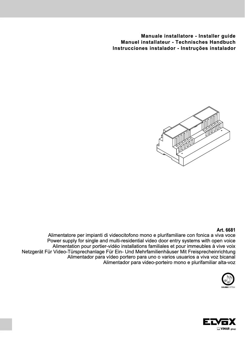Image de la première page du manuel de l'appareil ELVOX 6681