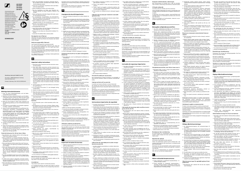 Page n°1 - Instructions de sécurité Sennheiser L 50