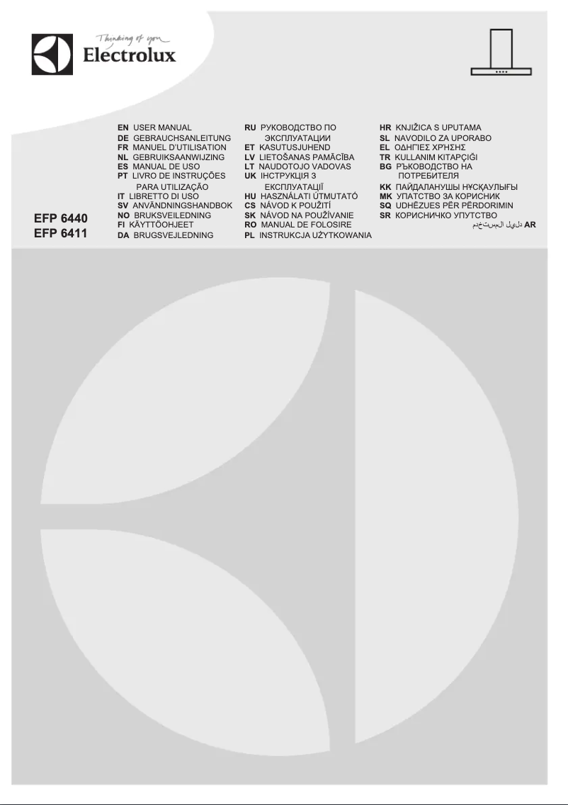 Page 1 de la notice Manuel utilisateur Electrolux EFP6411X